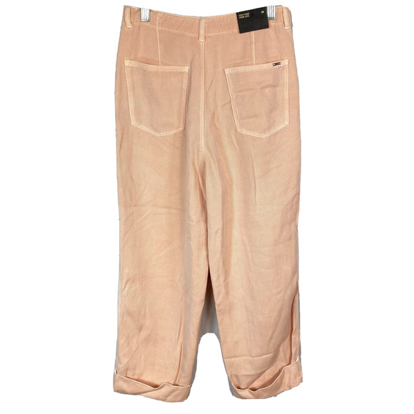 NWT Massimo Dutti Jeans Womens Sz 4 Light Peach Pink Corduroy High Rise Wide Leg - Picture 2 of 9